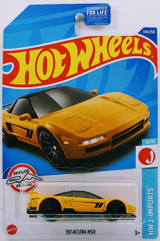 Hot Wheels 2022 - Collector # 144/250 - HW J-Imports 6/10 - '90 Acura NSX - Yellow - USA Card