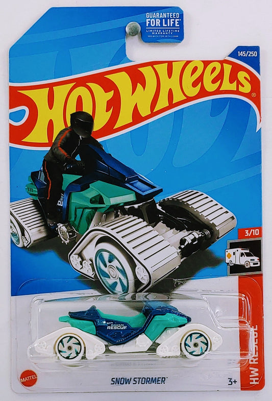 Hot Wheels 2022 - Collector # 145/250 - HW Rescue 3/10 - Snow Stormer - Aqua & Blue - USA Card