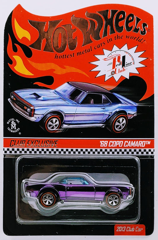 Hot Wheels 2013 - HWC/RLC Exclusive - Club Car - '68 COPO Camaro - Spectraflame Purple - Redlines - Limited to 4,000 - Kar Keeper & Button