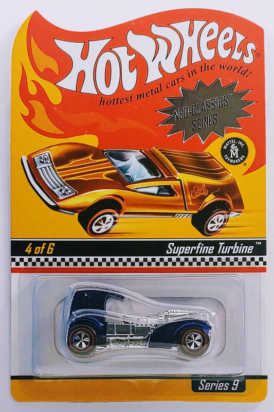 Hot Wheels 2010 - HWC/RLC - Series 9 Neo-Classics 4/6 - Superfine Turbine - Spectraflame Blue - Metal/Metal - Redlines - Limited to 5,000 - Kar Keeper