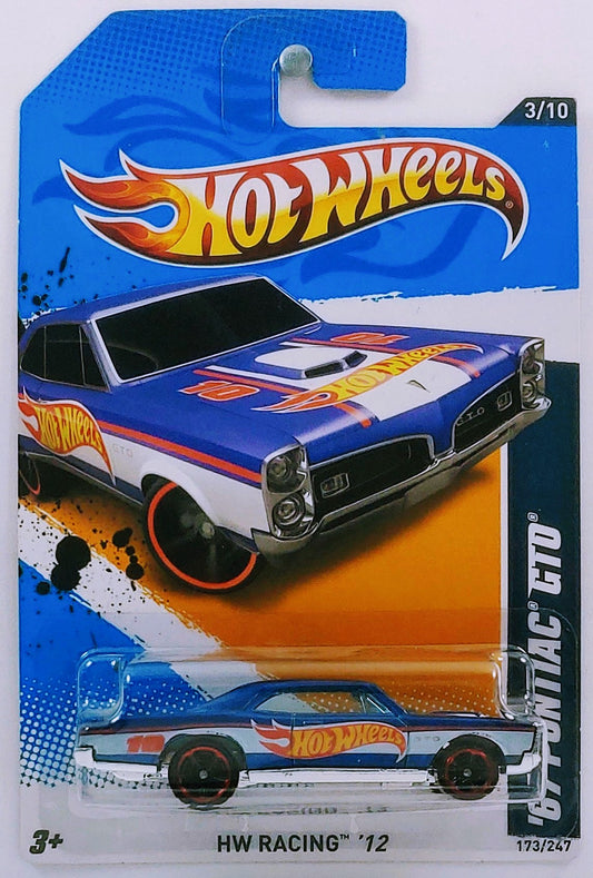 Hot Wheels 2012 - Collector # 173/247 - HW Racing 3/10 - '67 Pontiac GTO - Blue - USA