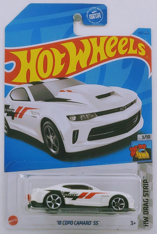 Hot Wheels 2023 - Collector # 106/250 - HW Drag Strip 3/10 - '18 COPO Camaro SS - White - USA