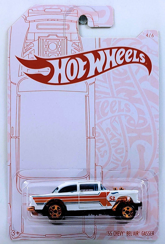 Hot Wheels 2020 - Theme / Pearl & Chrome Series 4/6 - '55 Chevy Bel Air Gasser - White - 52nd Anniversary