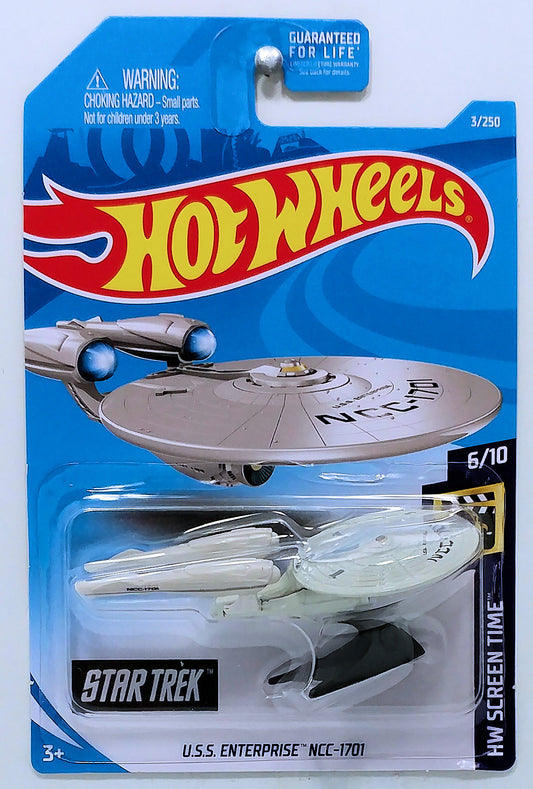 Hot Wheels 2022 - Collector # 080/250 - HW Screen Time 5/10 - U.S.S. Enterprise NCC-1701 (Star Trek) - Off White - USA Card