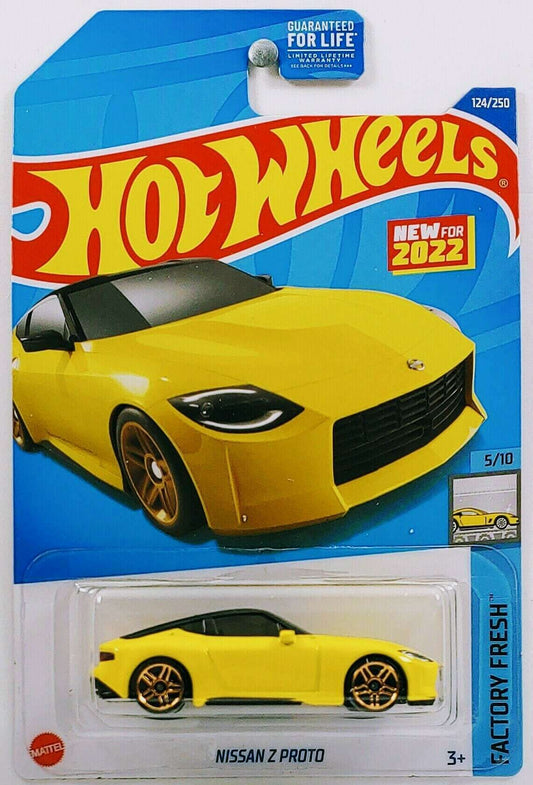 Hot Wheels 2022 - Collector # 124/250 - Factory Fresh 5/10 - Nissan Z Proto - Yellow - USA Card