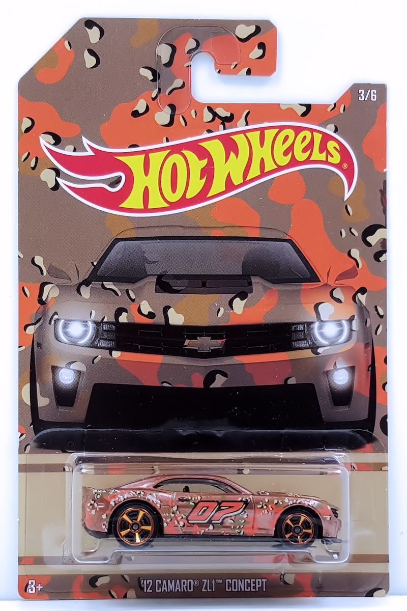 Hot Wheels 2016 - HW Camouflage Series 3/6 - '12 Camaro ZL1 Concept - Brown Camo - Walmart Exclusive