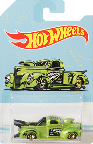 Hot Wheels 2019 - Theme / American Pickup Series 01/10 - '40 Ford Pickup - Lime Green Metallic - Gold 5 Spokes - Walmart Exclusive