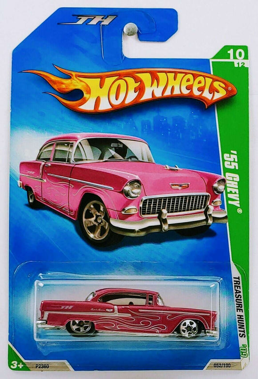 Hot Wheels 2009 - Collector # 052/190 - Treasure Hunts 10/12 - '55 Chevy - Metallic Magenta - USA