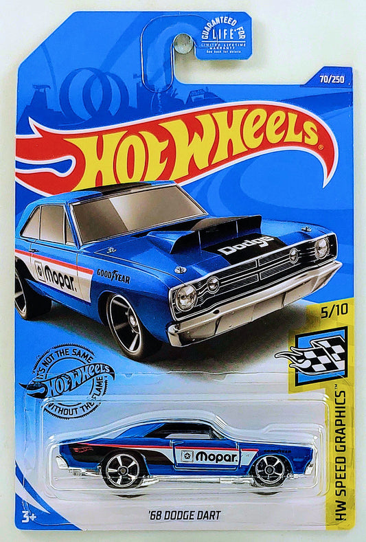 Hot Wheels 2020 - Collector # 070/250 - HW Speed Graphics 5/10 - '68 Dodge Dart - Blue - USA Card