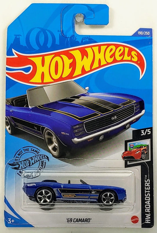 Hot Wheels 2020 - Collector # 190/250 - HW Roadsters 3/5 - '69 Camaro (Convertible) Blue - IC
