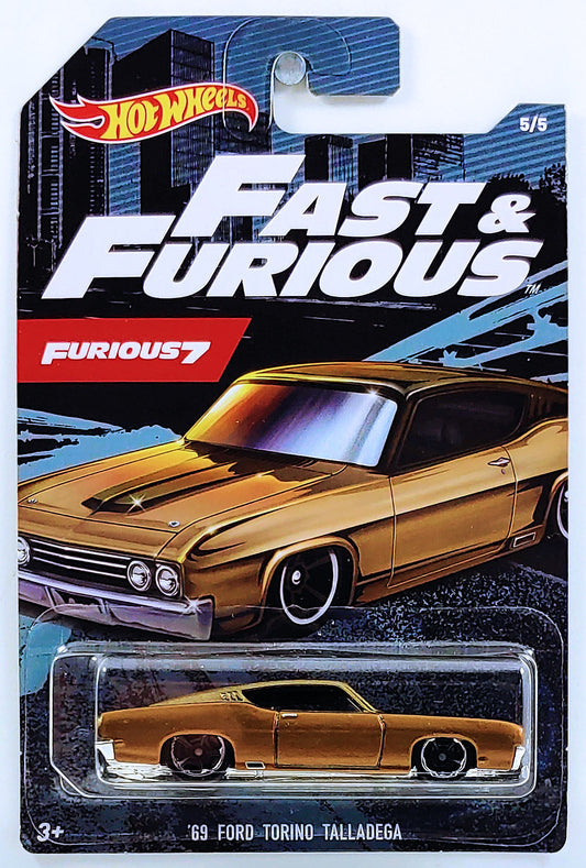 Hot Wheels 2020 - Fast & Furious 5/5 - Furious 7 - '69 Ford Torino Talladega - Dark Gold over Copper - Walmart Exclusive