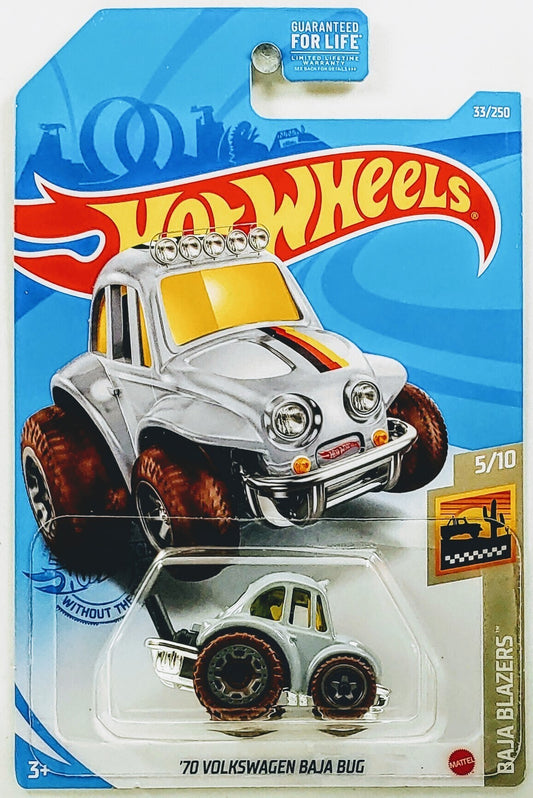 Hot Wheels 2021 - Collector # 033/250 - Baja Blazers 5/10 - '70 Volkswagen Baja Bug (Tooned) - Gray - USA Card