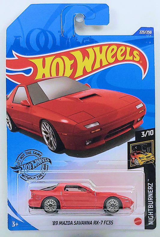 Hot Wheels 2020 - Collector # 223/250 - Nightburnerz 3/10 - New Models - '89 Mazda Savanna RX-7 FC3S - Red - IC