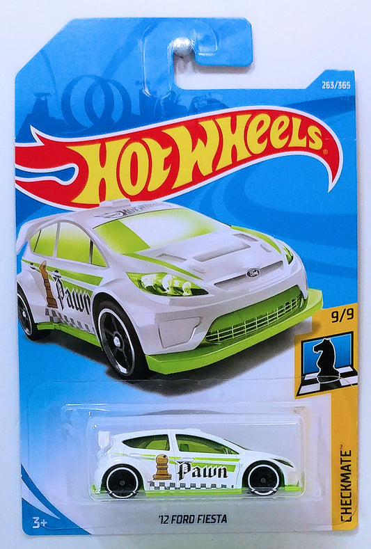 Hot Wheels 2018 - Collector # 263/365 - Checkmate 9/9 - '12 Ford Fiesta - White / Pawn - IC
