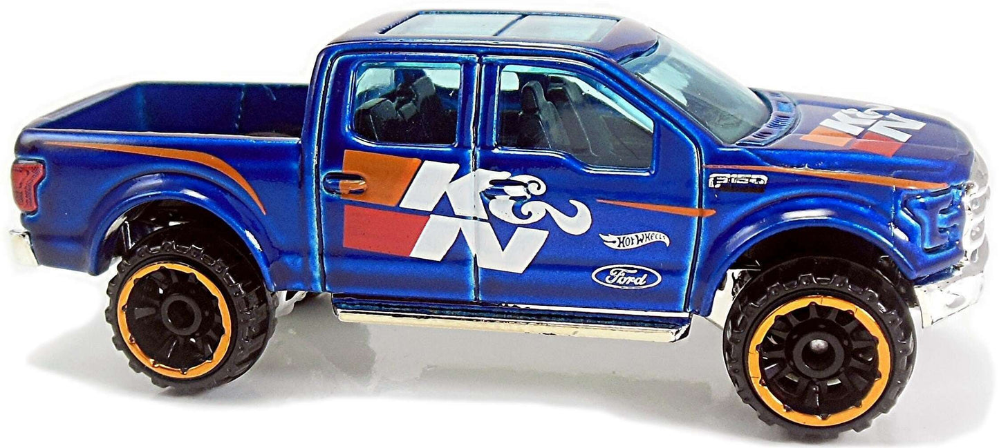 Hot Wheels 2018 - Collector # 081/365 - HW Speed Graphics 6/10 - '15 Ford F-150 - Metallic Blue / K&N Filter - USA 50th Card