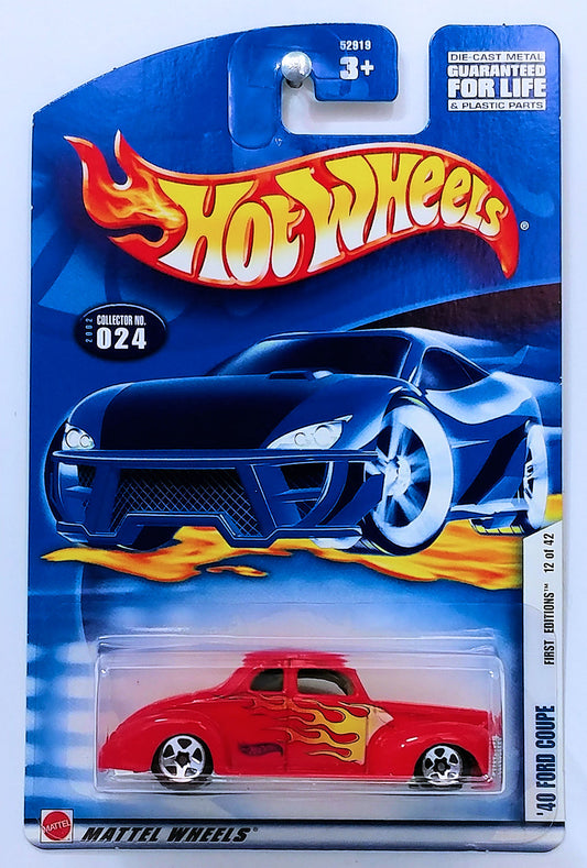 Hot Wheels 2002 - Collector # 024/220 - First Editions 12/42 - '40 Ford Coupe - Red - USA