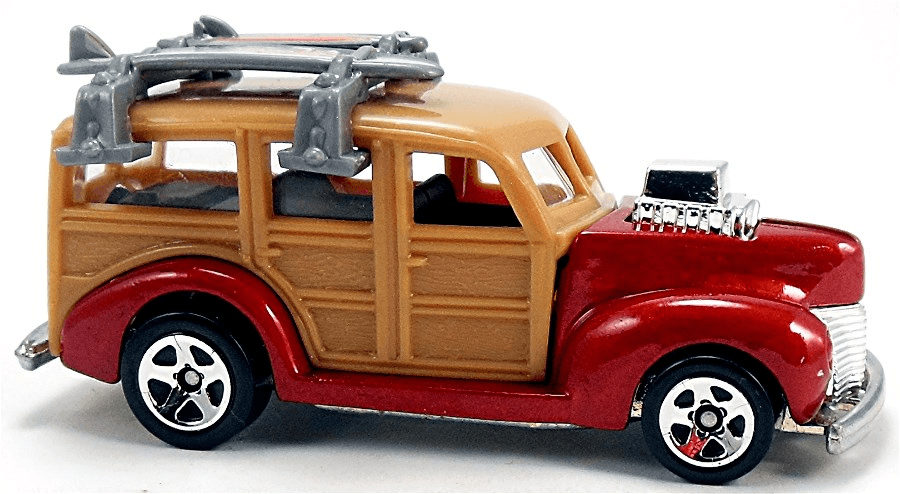 Hot Wheels 2008 - Collector # 118/196 - TEAM: Surf's Up 2/4 - '40s Woodie - Metallic Orange - Surf Boards & Rack - USA