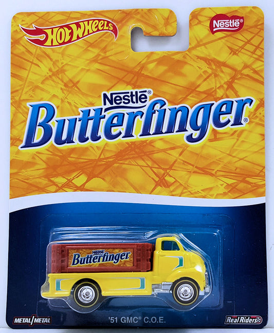 Hot Wheels 2016 - Pop Culture / Nestle - '51 GMC C.O.E. - Yellow / Butterfinger - Metal/Metal & Real Riders