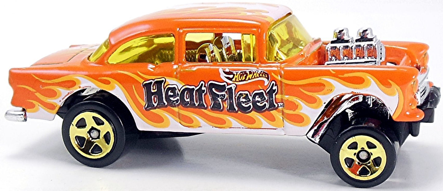 Hot Wheels 2015 - Collector # 207/250 - Heat Fleet - '55 Chevy Bel Air Gasser - Orange