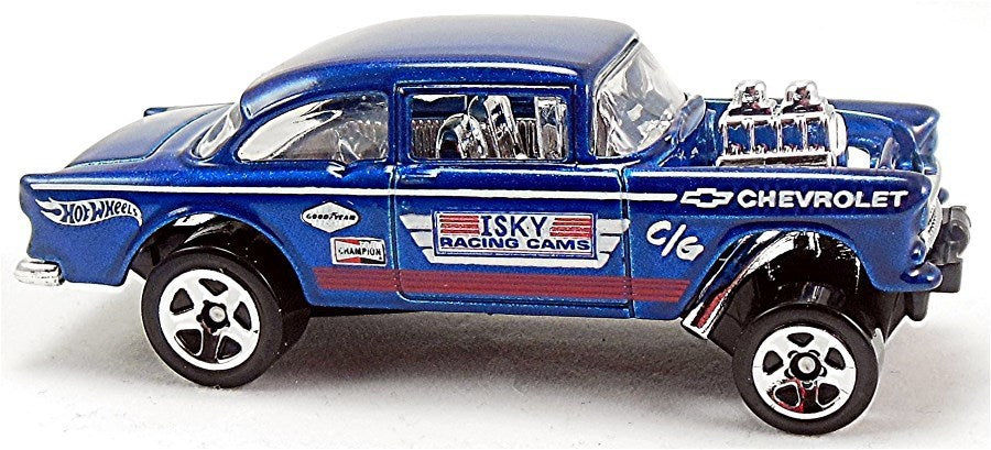Hot Wheels 2014 - Collector # 241/250 - HW Workshop / Performance - '55 Chevy Bel Air Gasser - Blue - USA Card