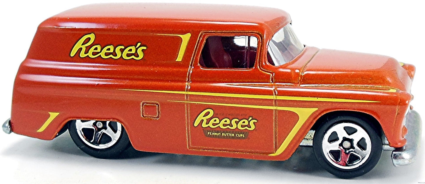 Hot Wheels 2009 - Delivery / Sweet Rides - '55 Chevy Panel - Dark Orange / Reese's - Metal/Metal & 5 Spokes