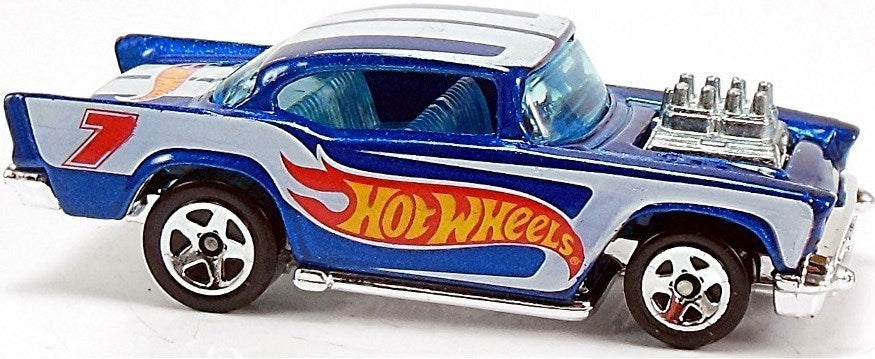 Hot Wheels 2011 - Collector # 160/244 - HW Racing 10/10 - '57 Chevy - Blue - USA 'Green Lantern'
