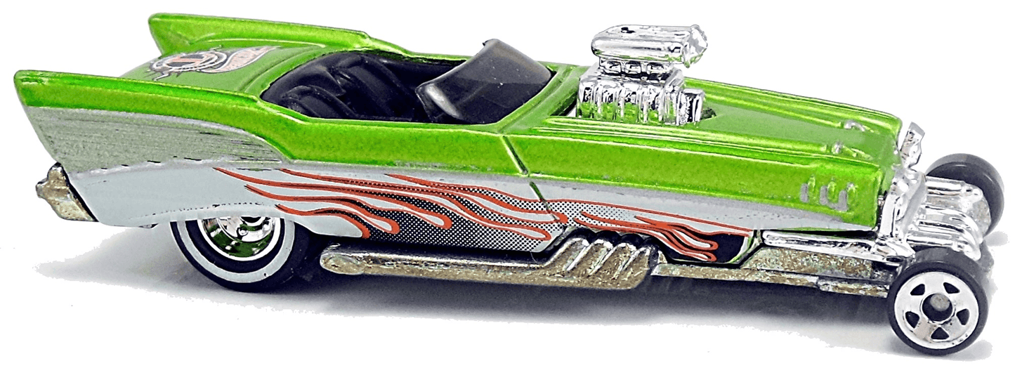 Hot Wheels 2002 - Collector # 003/240 - Treasure Hunts 3/12 - '57 Roadster - USA Race & Win with Factory Sticker