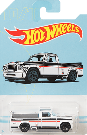 Hot Wheels 2019 - Theme / American Pickup Series 10/10 - '63 Studebaker Champ - White - Black 5 Spoke Wheels - Walmart Exclusive