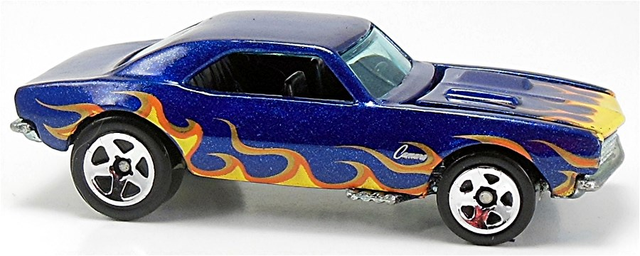 Hot Wheels 2007 - Collector # 042/180 - Camaro Series 2/4 - '67 Camaro - Blue / Flames - 5 Spokes - Opening Hood - Metal/Metal - USA