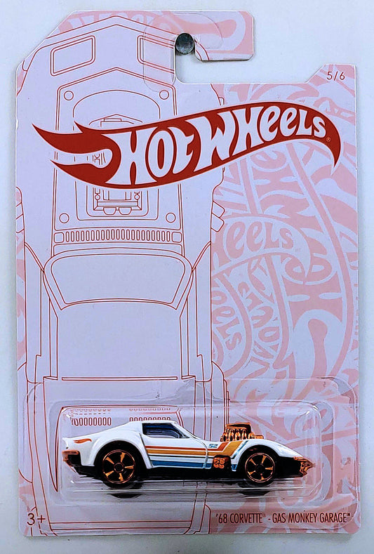 Hot Wheels 2020 - Theme / Pearl & Chrome 5/6 - '68 Corvette - Gas Monkey Garage - White - 52nd Anniversary