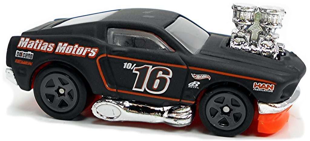 Hot Wheels 2021 - Collector # 040/250 - Tooned 3/5 - '68 Mustang ('Tooned) - Flat Black / #16 - USA Card