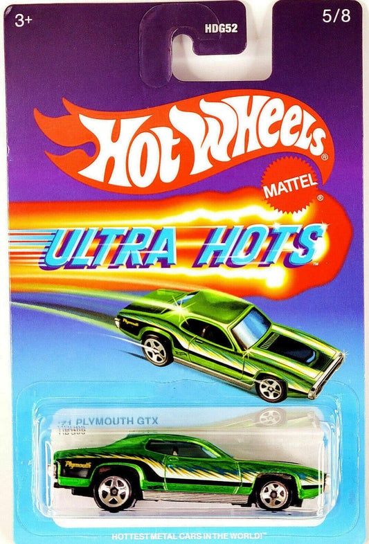 Hot Wheels 2022 - Ultra Hots 5/8 - '71 Plymouth GTX - Spectraflame Green - 5 Spokes - Target Exclusive