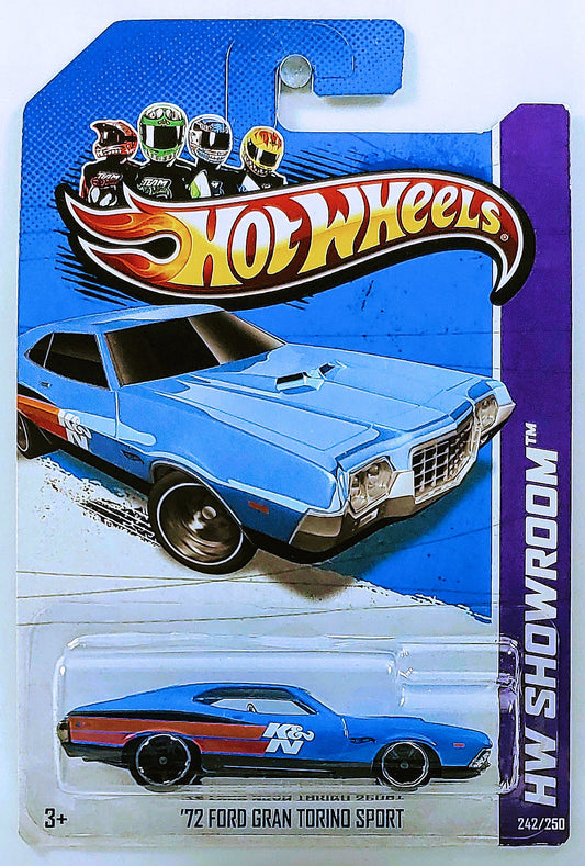 Hot Wheels 2013 - Collector # 242/250 - HW Showroom / HW Performance - '72 Ford Gran Torino Sport - Blue / K&N Filters - USA