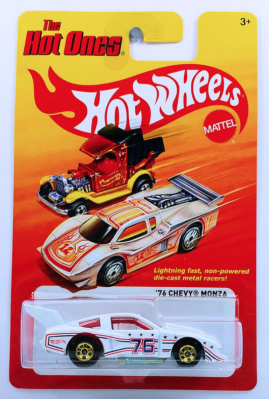 Hot Wheels 2012 - The Hot Ones - '76 Chevy Monza - White - Gold Basic Wheels - Metal/Metal - Lightning Fast Metal Racers
