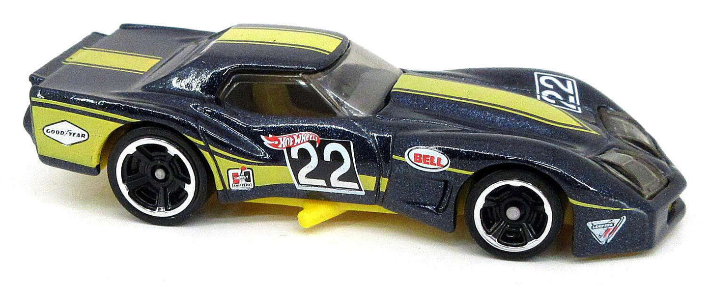 Hot Wheels 2022 - Collector # 021/250 - HW Contoured 1/5 - '76 Greenwood Corvette - Dark Blue - Short Card