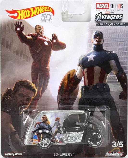 Hot Wheels 2018 - Pop Culture / Marvel Studios 3/5 - 3D-Livery - ZAMAC / Avengers - Metal/Metal & Real Riders - NEW Casting!