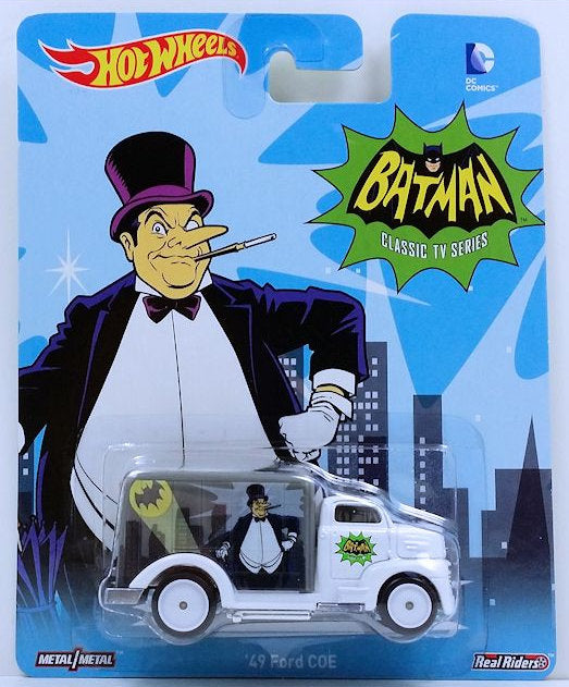 Hot Wheels 2015 - Pop Culture / DC Comics / Batman TV Series - '49 Ford COE - White / Penguin - Metal/Metal & Real Riders