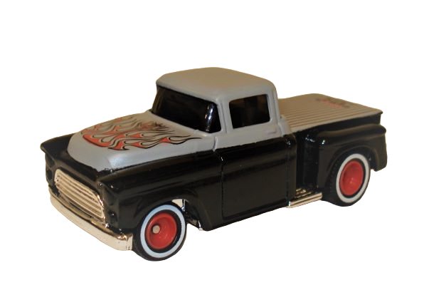 Hot Wheels 2005 - Collector # 125/183 - Treasure Hunts 05/12 - '56 Flashsider - Matte Gray over Glossy Black - Painted Headlights - Real Riders - USA Card