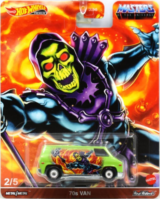 Hot Wheels 2021 - Premium / Pop Culture / Masters Of The Universe # 2/5 - 70's Van- Green / Skeletor - Metal/Metal & Real Riders