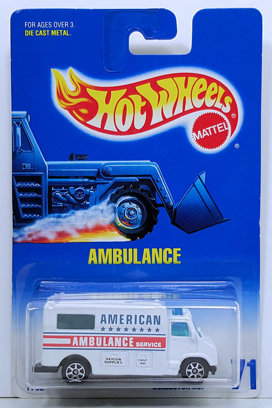 Hot Wheels 1996 - Collector # 071 - Ambulance - White - 7 Spokes