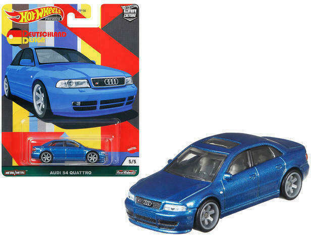 Hot Wheels 2021 - Premium / Car Culture / Deutschland Design 5/5 - Audi S4 Quattro - Blue - Metal/Metal & Real Riders