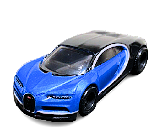 Hot Wheels 2021 - Premium / Car Culture / Exotic Envy 4/5 - '16 Bugatti Chiron - Black & Blue - Metal/Metal & Real Riders