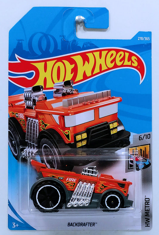 Hot Wheels 2018 - Collector # 278/365 - HW Metro 6/10 - Backdrafter (Fire) - Orange Red - IC