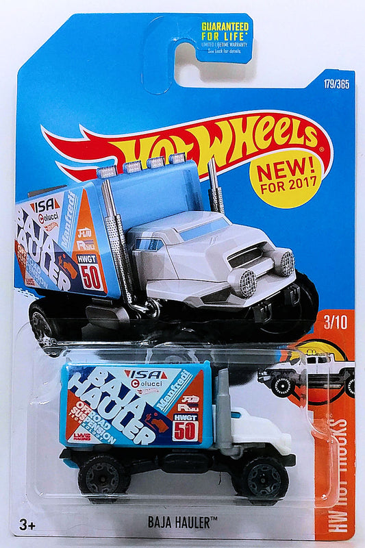 Hot Wheels 2017 - Collector # 179/365 - HW Hot Trucks 3/10 - New Modles - Baja Hauler - Blue and White - USA