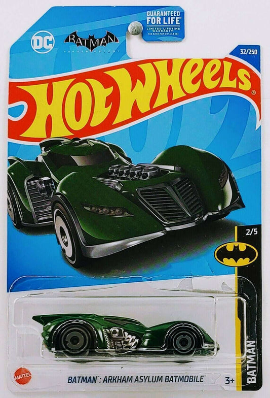 Hot Wheels 2022 - Collector # 032/250 - Batman 2/5 - Batman: Arkham Asylum Batmobile - Dark Green - USA Card