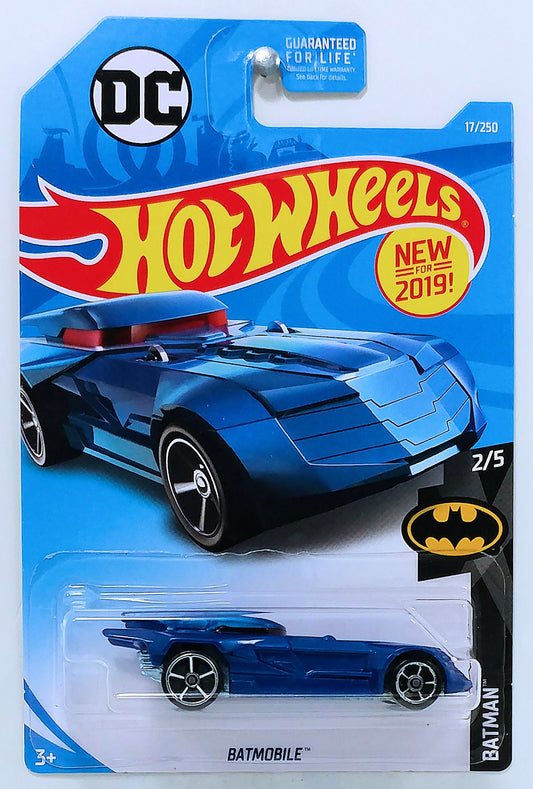 Hot Wheels 2019 - Collector # 017/250 - Batman 2/5 - New Models - Batmobile - Blue - USA Card