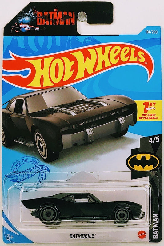 Hot Wheels 2021 - Collector # 181/250 - Batman 4/5 - New Models - (Batman: Arkham Knight) Batmobile - Matte Black - International Card