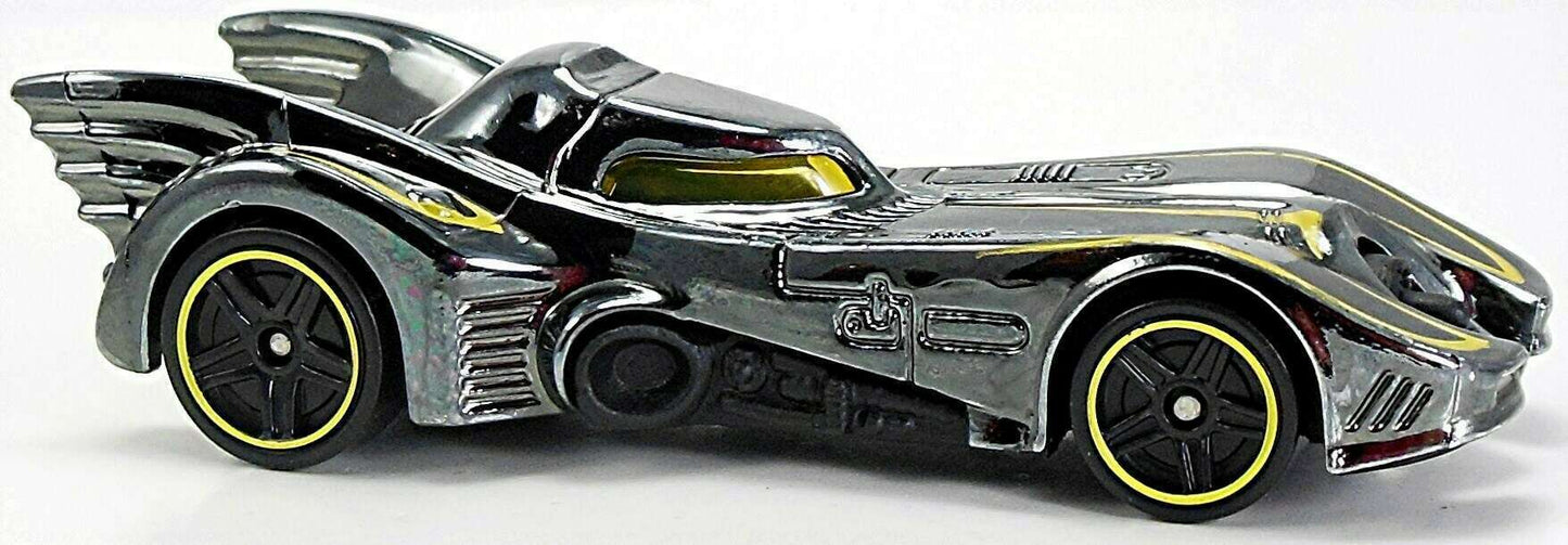 Hot Wheels 2015 - Collector # 062/250 - HW City / Batman - Batmobile (1989) "Batman Returns" - Dark Chrome / Yellow Accents - USA 'WIN' Card