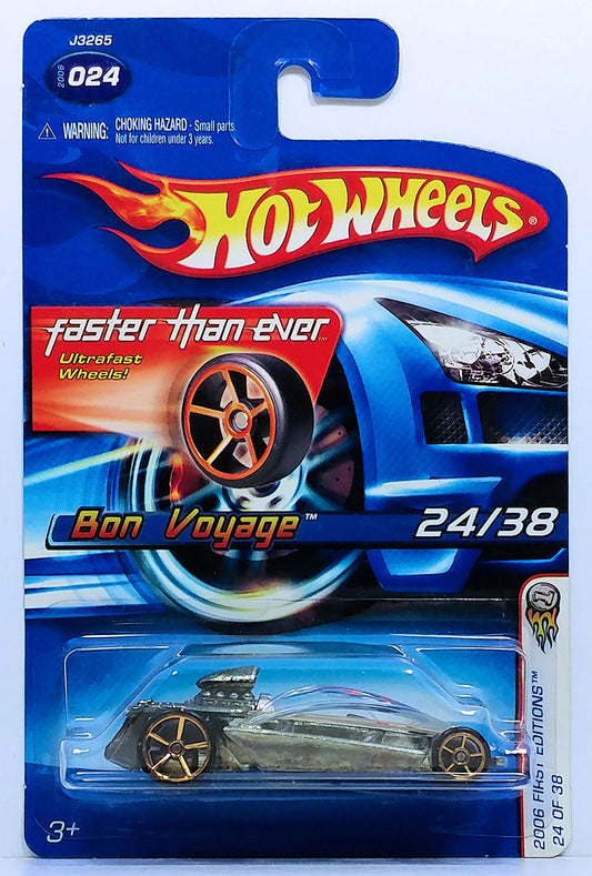Hot Wheels 2006 - Collector # 024/223 - First Editions 24/38 - Bon Voyage - Tan with Wood Grain - FTE Wheels - USA Card with FTE Logo