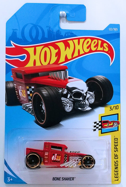 Hot Wheels 2018 - Collector # 122/365 - Legends of Speed 3/10 - Bone Shaker - Red - IC